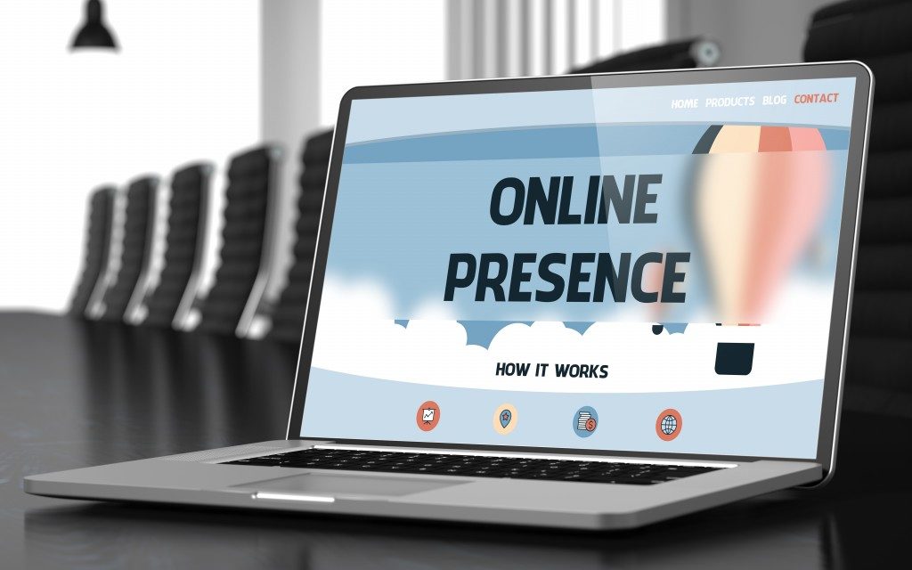 Online presence concept on a laptop